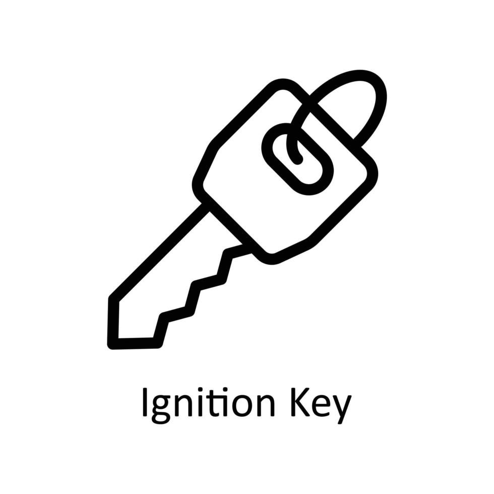 Ignition Key Vector     Outline Icons. Simple stock illustration stock