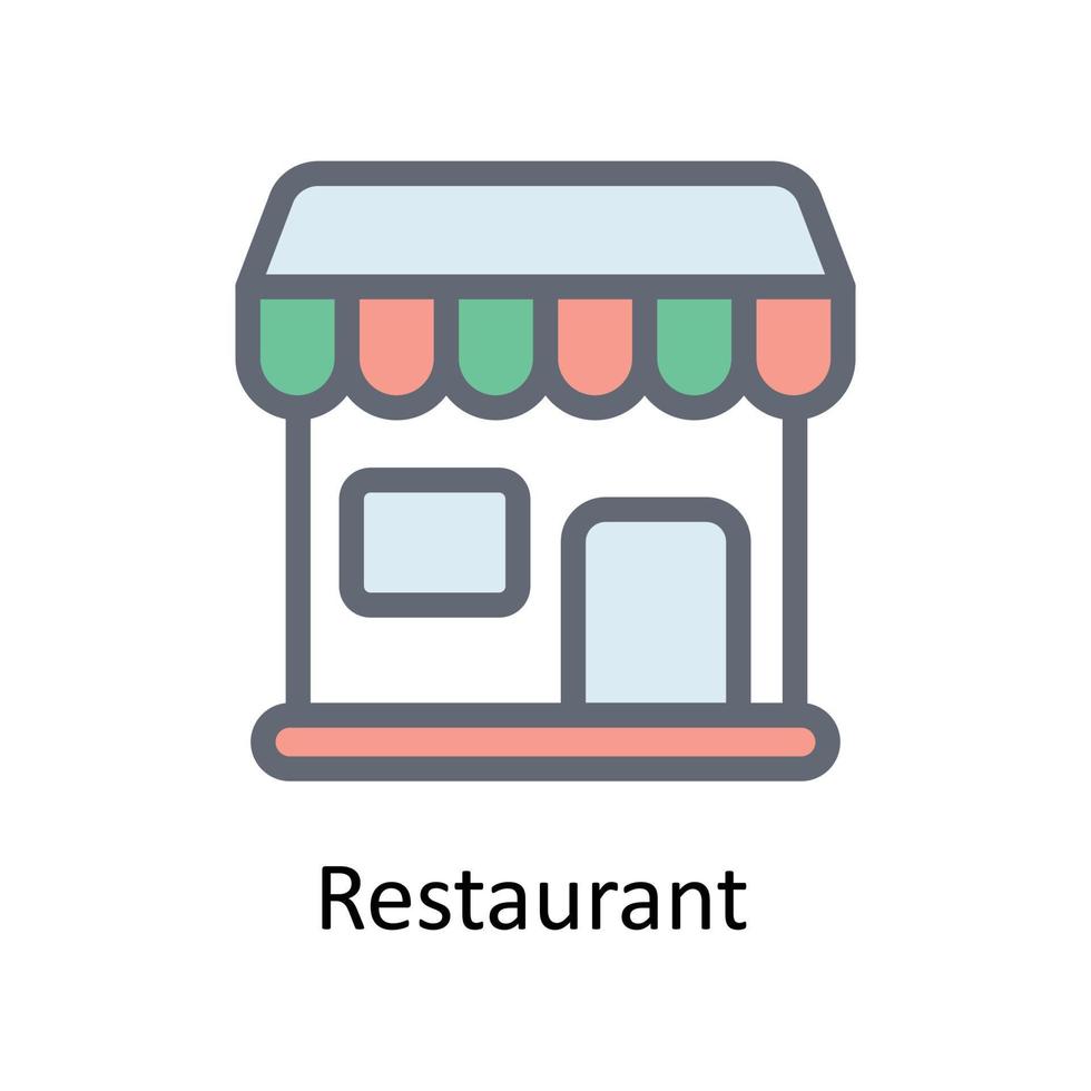 restaurante vector llenar contorno iconos sencillo valores ilustración valores