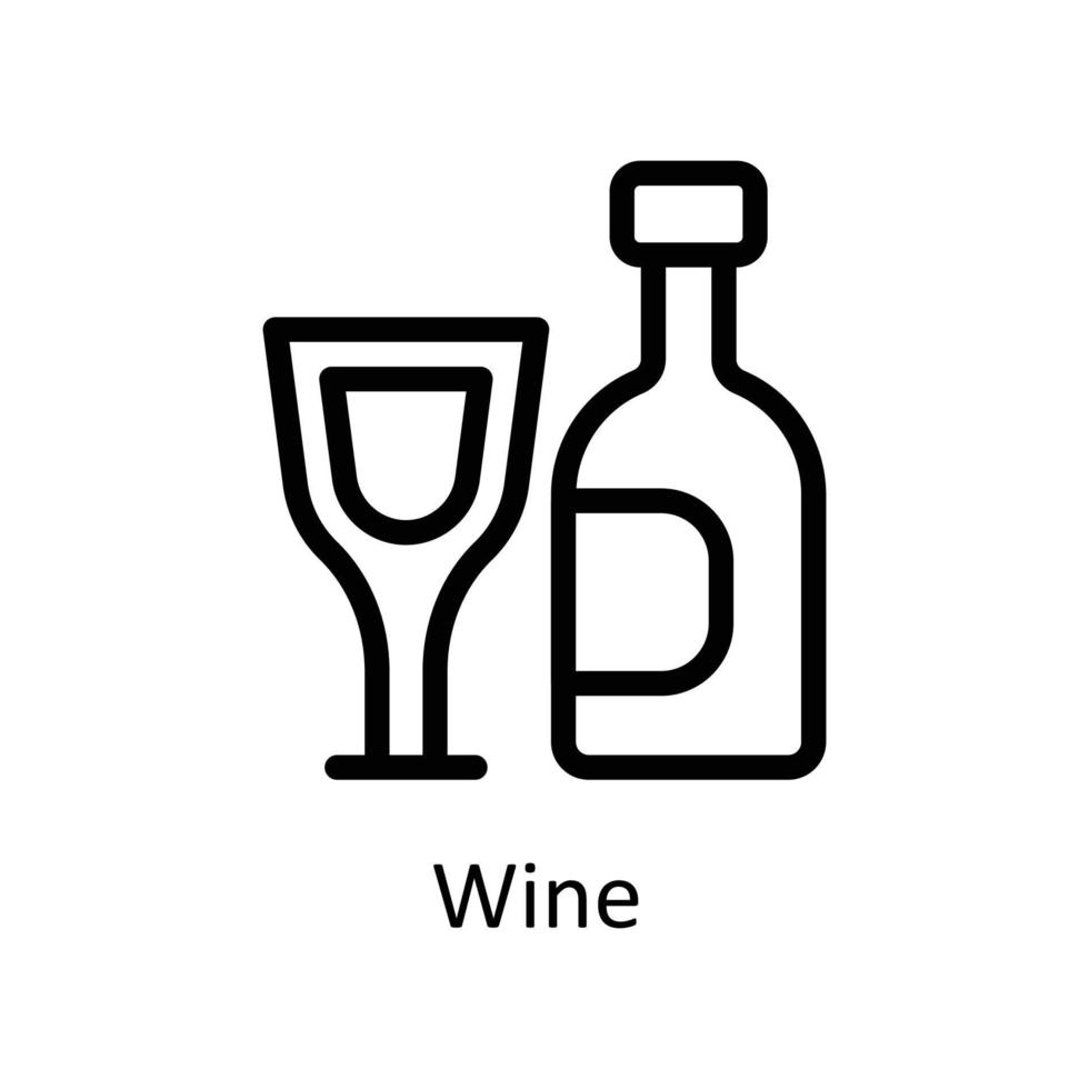 Wine Vector      outline Icons. Simple stock illustration stock