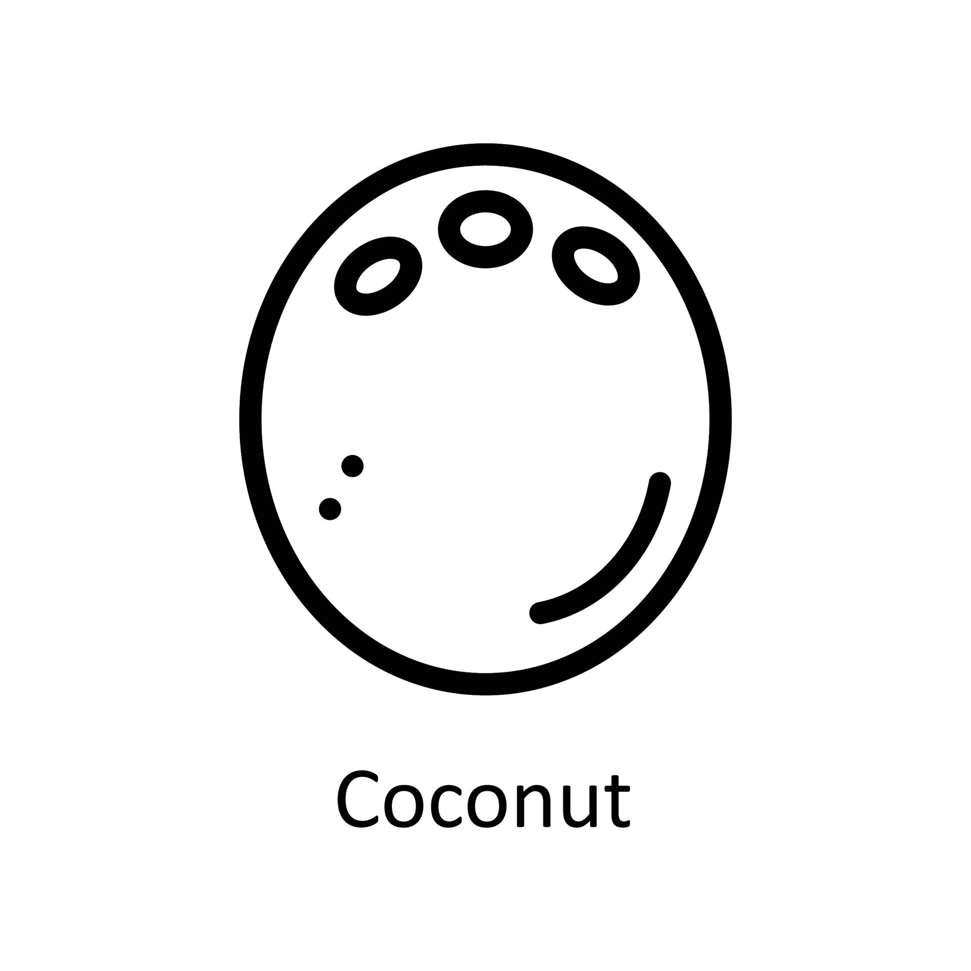 Coconut Vector Outline Icons. Simple stock illustration stock 21500848