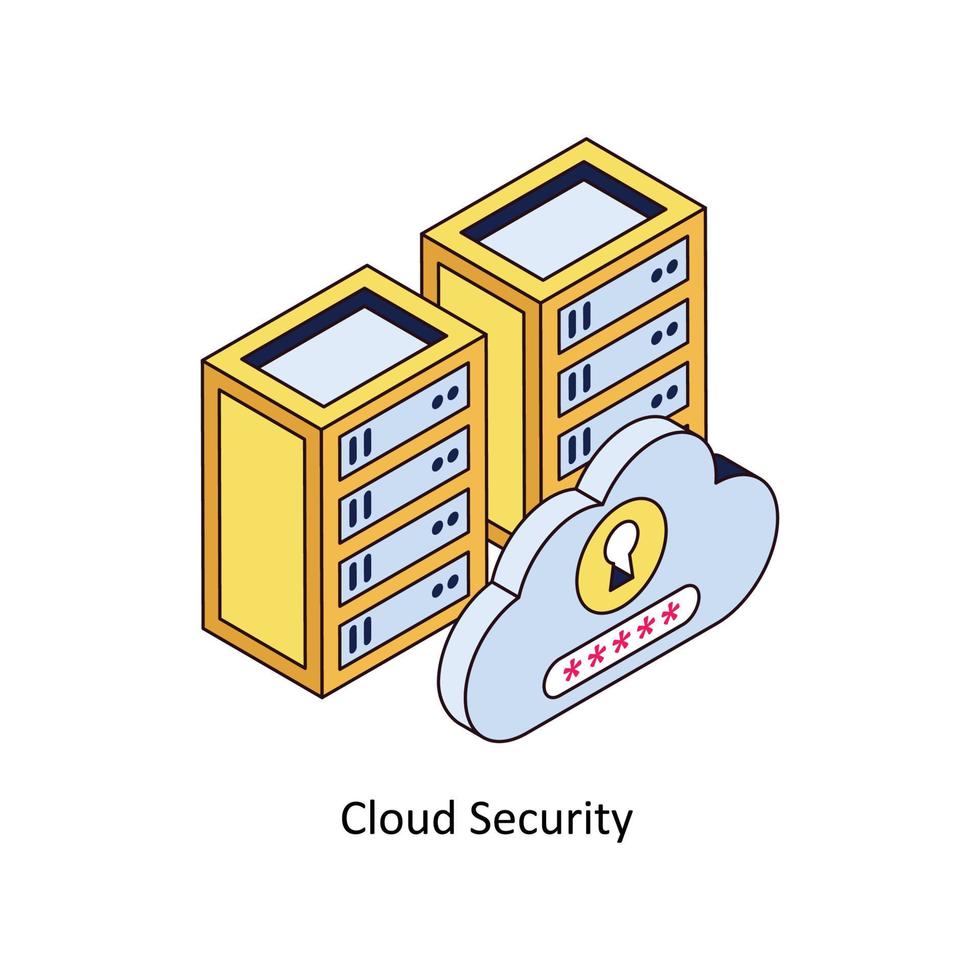 Cloud Security Vector Isometric Icons. Simple stock illustration