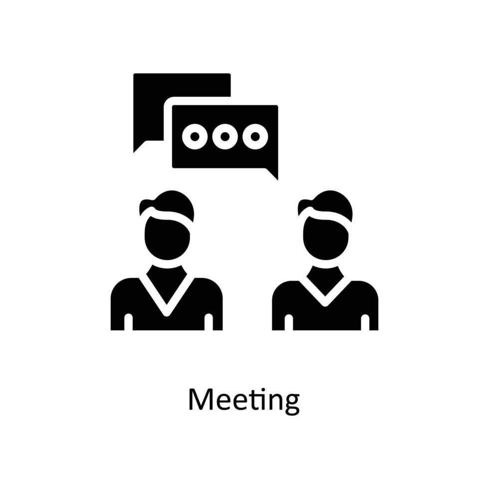 Meeting Vector Solid Icons. Simple stock illustration stock