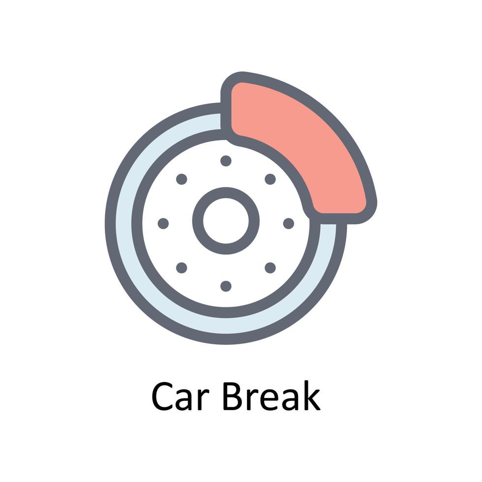 Car Break  Vector    Fill Outline Icons. Simple stock illustration stock