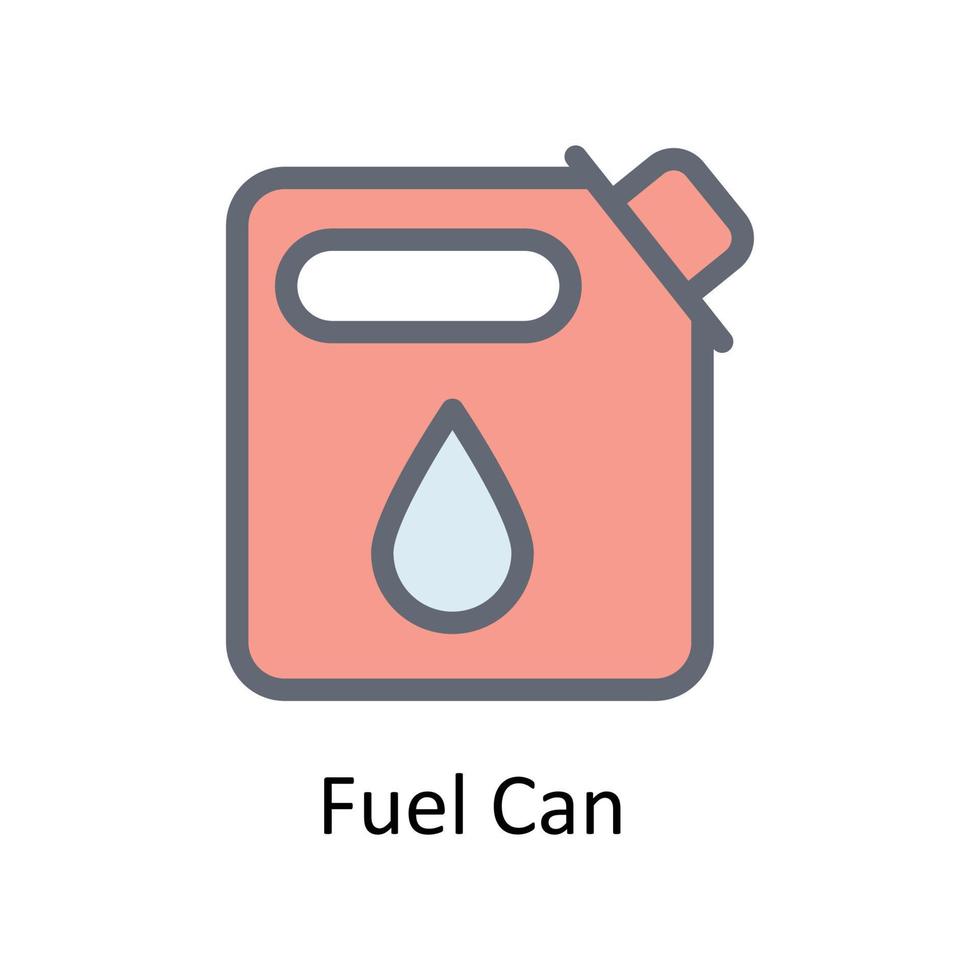 Fuel Can  Vector    Fill Outline Icons. Simple stock illustration stock