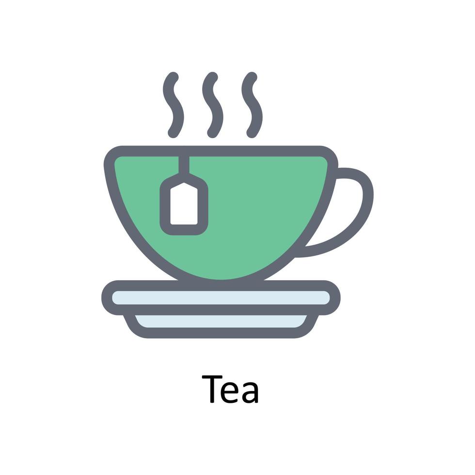 Tea  Vector     Fill outline Icons. Simple stock illustration stock