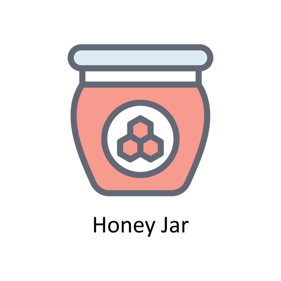 Honey Jar Vector     Fill outline Icons. Simple stock illustration stock