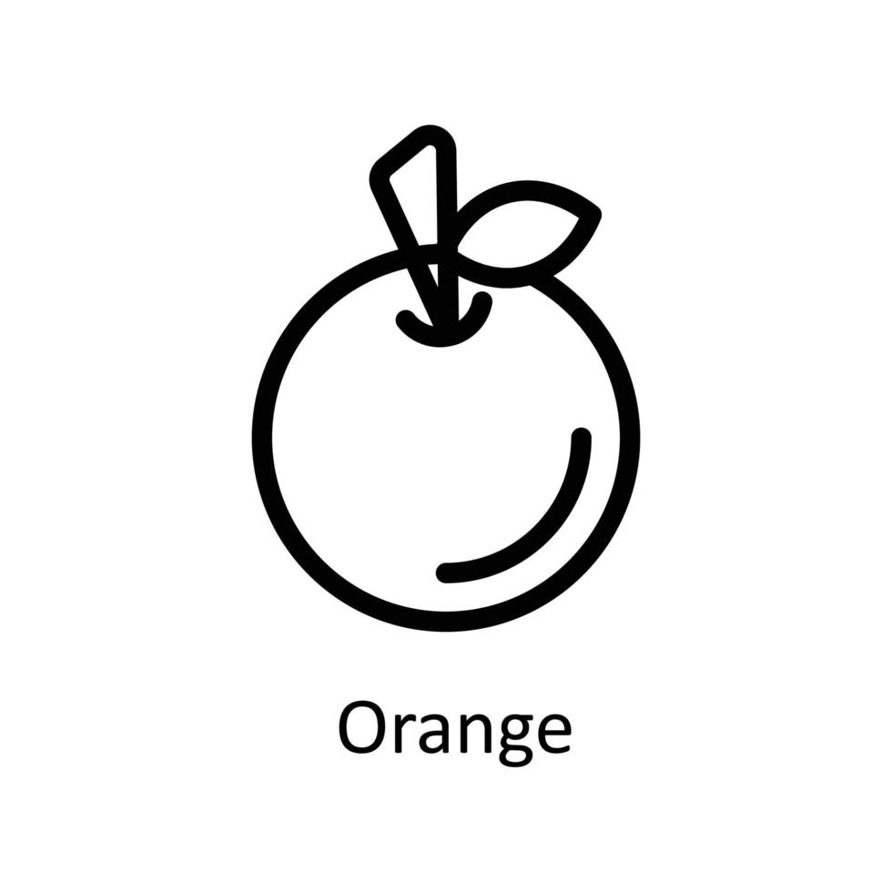 Orange Vector      outline Icons. Simple stock illustration stock