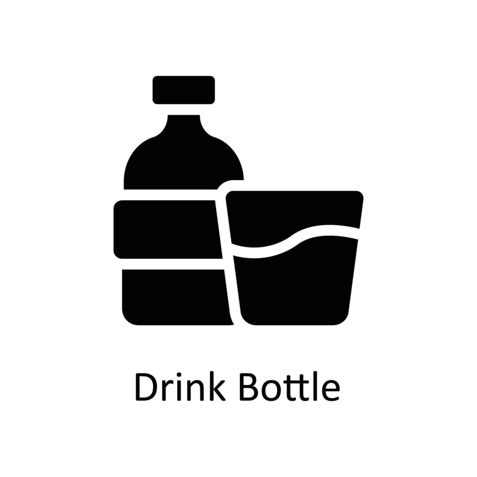 Drink Bottle Vector      Solid Icons. Simple stock illustration stock