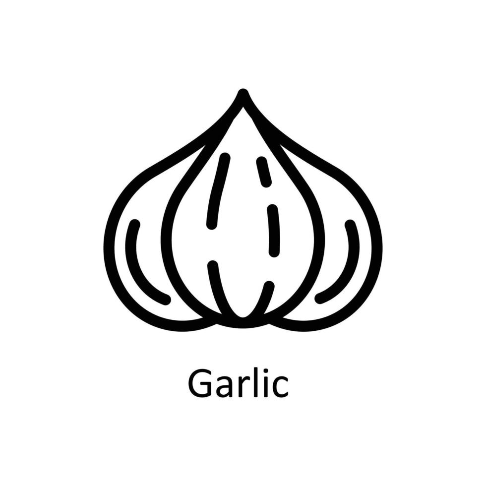 Garlic  Vector  Outline Icons. Simple stock illustration stock