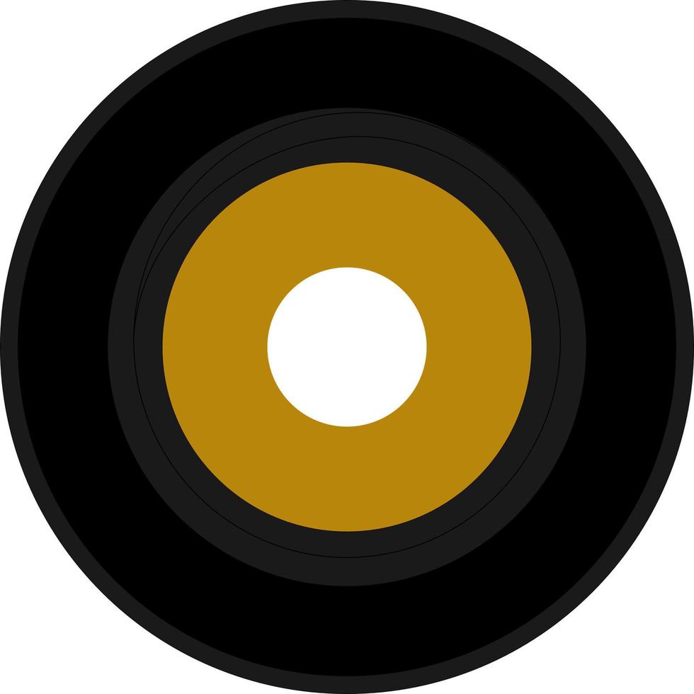 vinyl record with golden yellow label vector