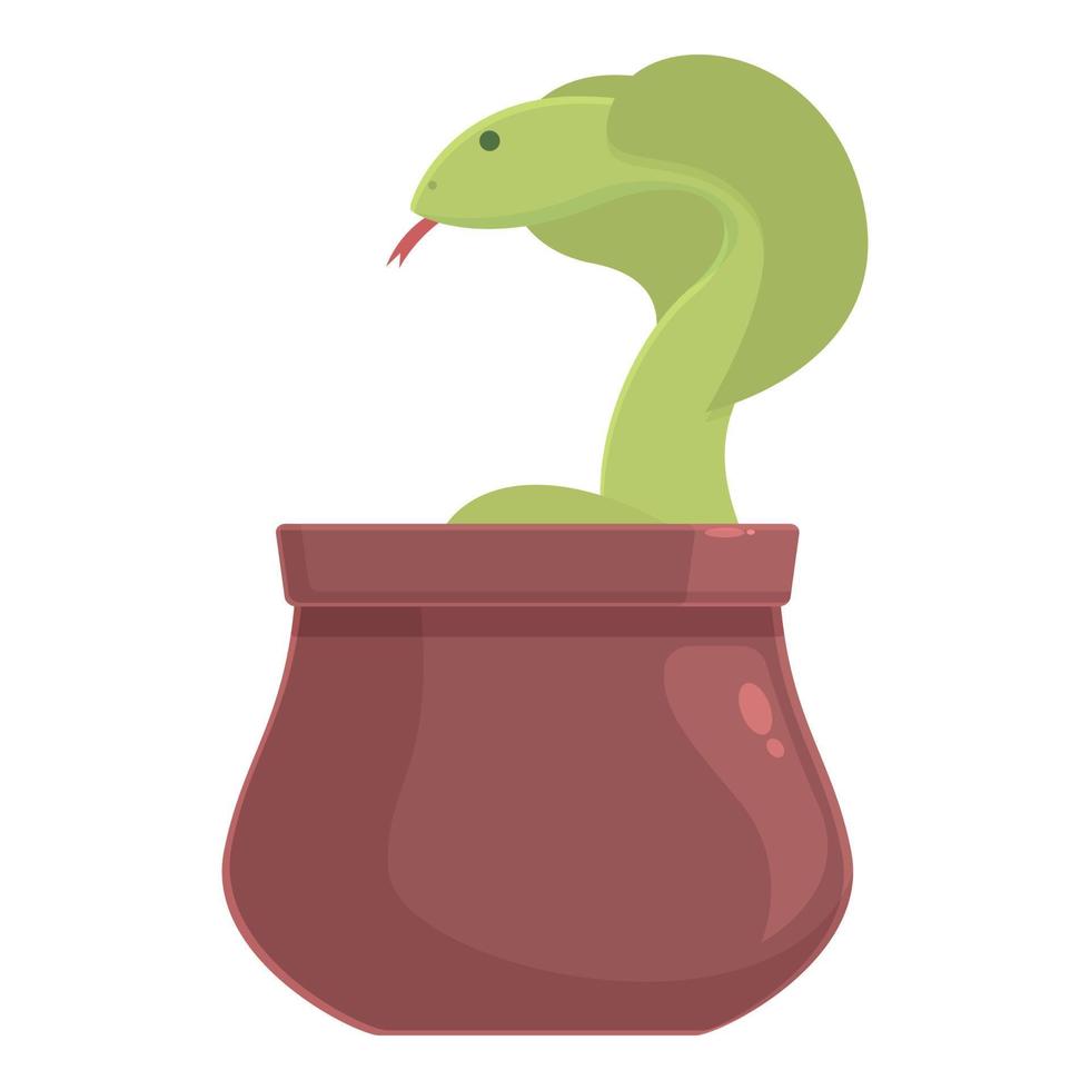 Snake basket icon cartoon vector. Indian flute vector