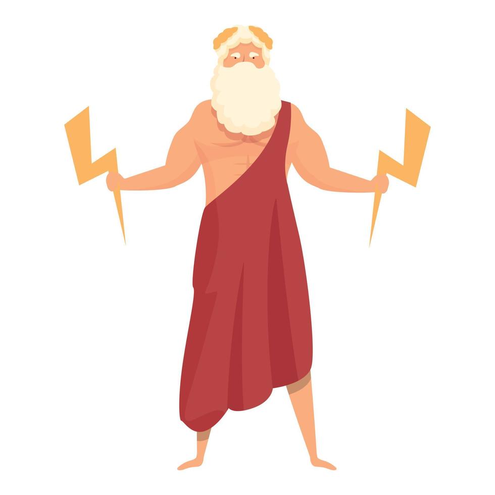 Zeus icon cartoon vector. Greek god vector
