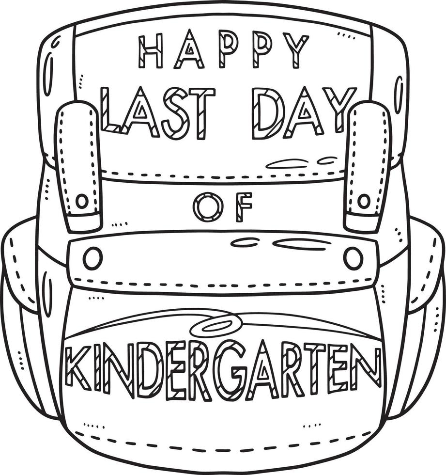 Happy Last Day of Kindergarten Isolated Coloring 21501573 Vector Art at