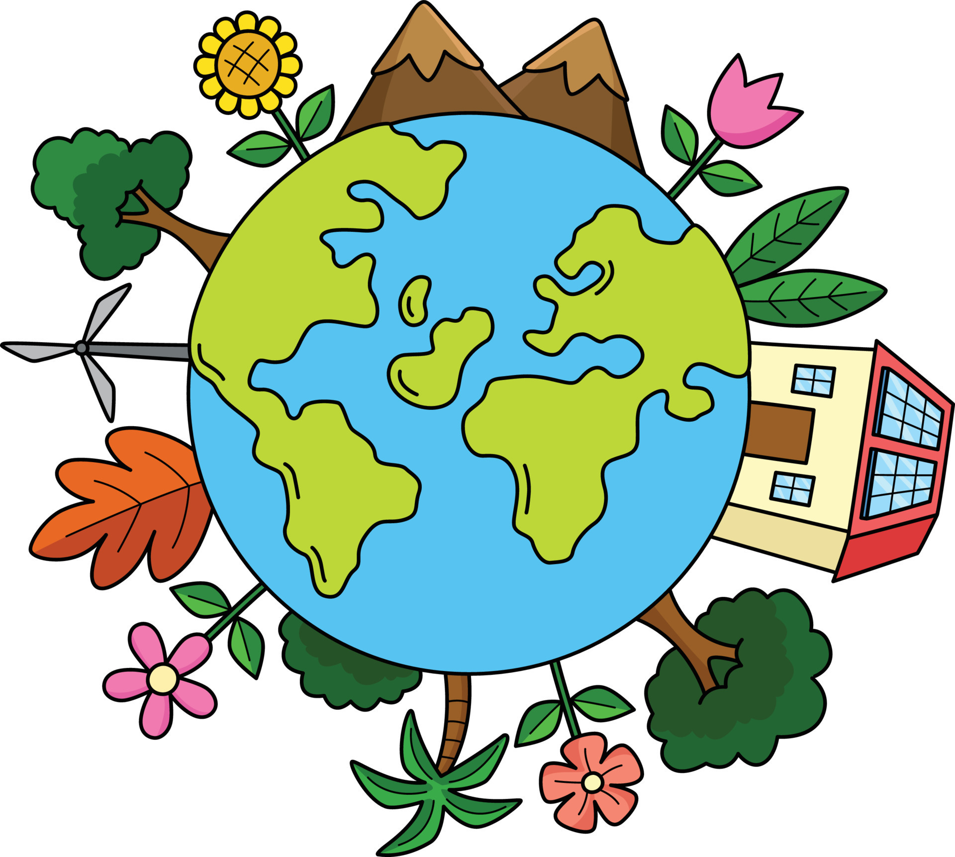 Love Earth Cartoon Colored Clipart Illustration 21501619 Vector Art at  Vecteezy