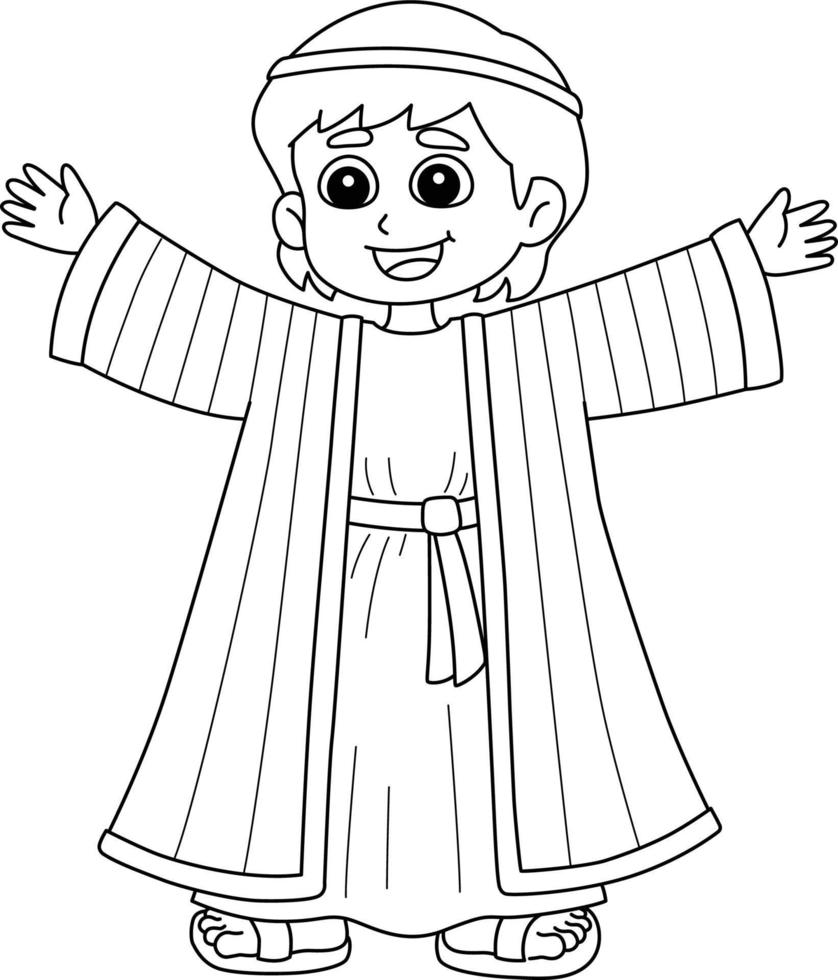Joseph And The Coat Isolated Coloring Page 21501621 Vector Art At Vecteezy