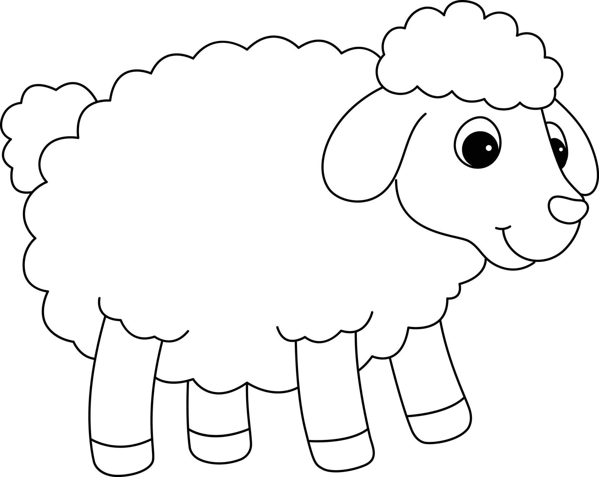 Sheep Isolated Coloring Page for Kids 21501733 Vector Art at Vecteezy
