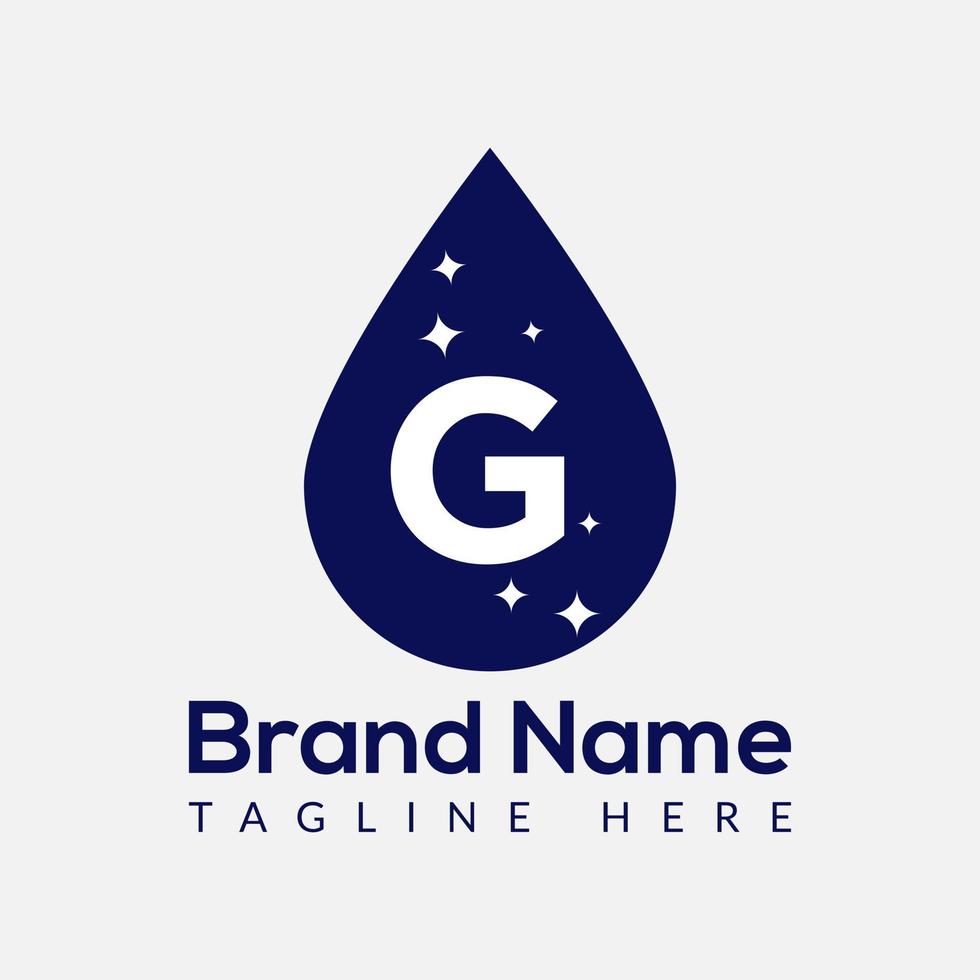 Initial Letter G Wash Logo, Drop and Wash Combination. Drop logo, Wash, Clean, Fresh, Water Template vector