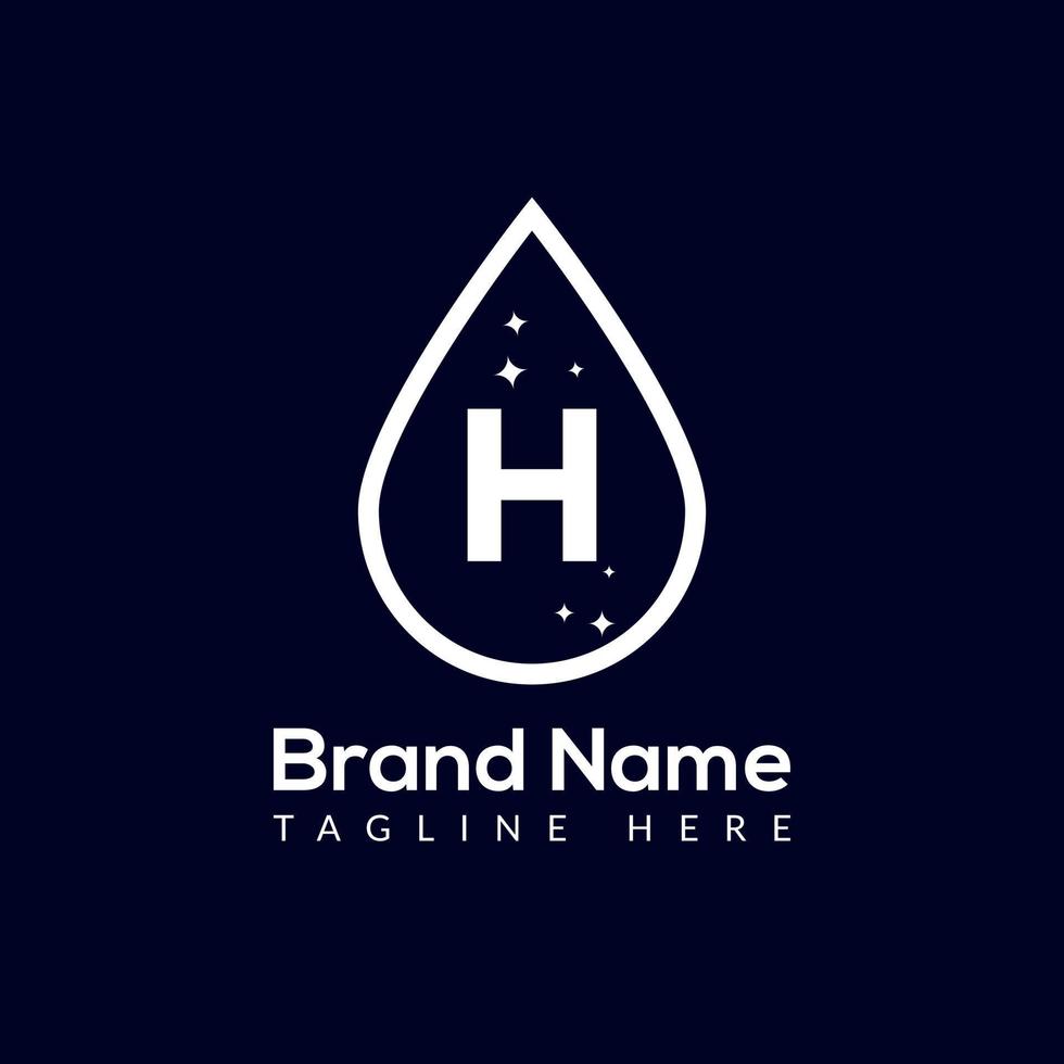 Initial Letter H Wash Logo, Drop and Wash Combination. Drop logo, Wash, Clean, Fresh, Water Template vector