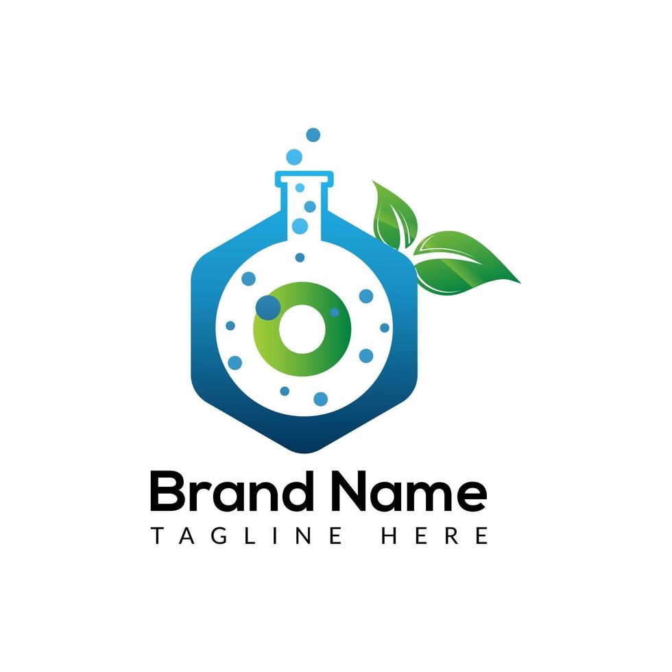 Eco Lab Logo On Letter O Template. Eco Lab On O Letter, Initial Eco Lab, Leaf, Nature, Green Sign Concept vector