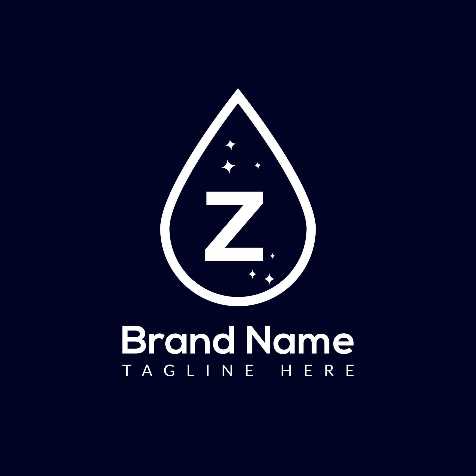 Initial Letter Z Wash Logo, Drop and Wash Combination. Drop logo, Wash
