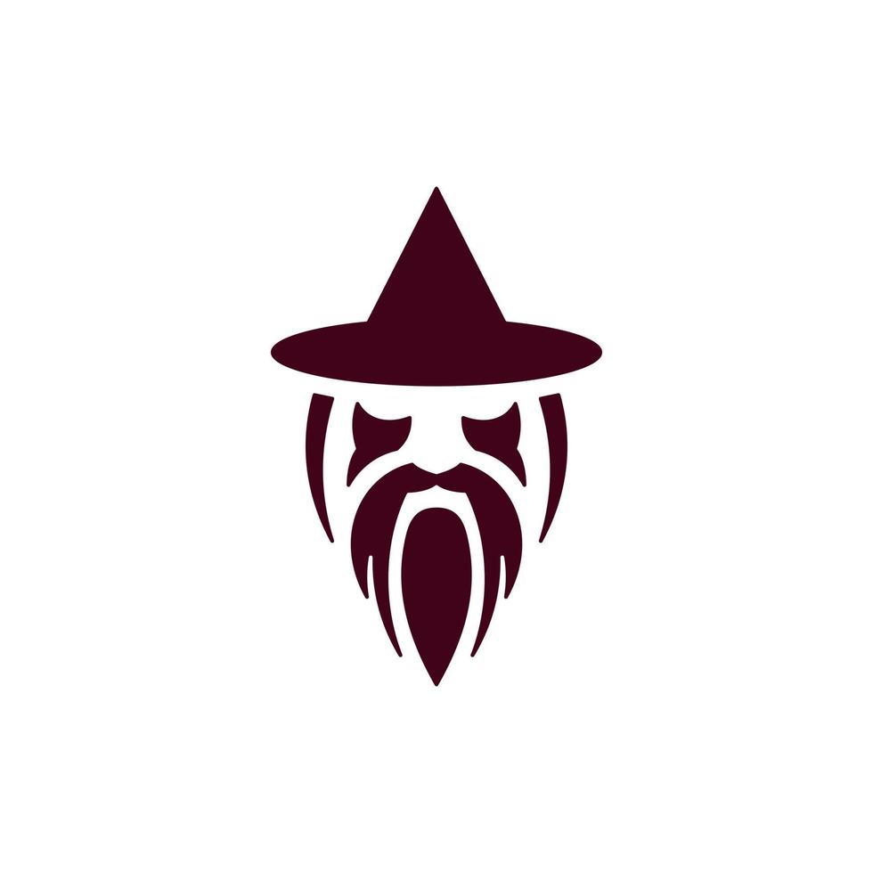 Human wizard head illustration creative logo vector