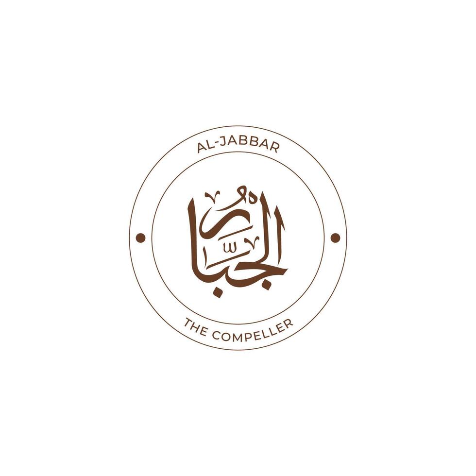 Allah's Name with meaning in Arabic Calligraphy Style vector