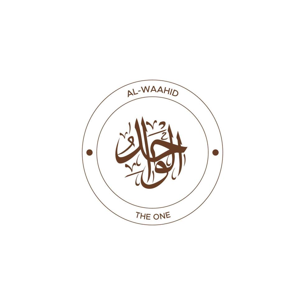 Allah's Name with meaning in Arabic Calligraphy Style vector