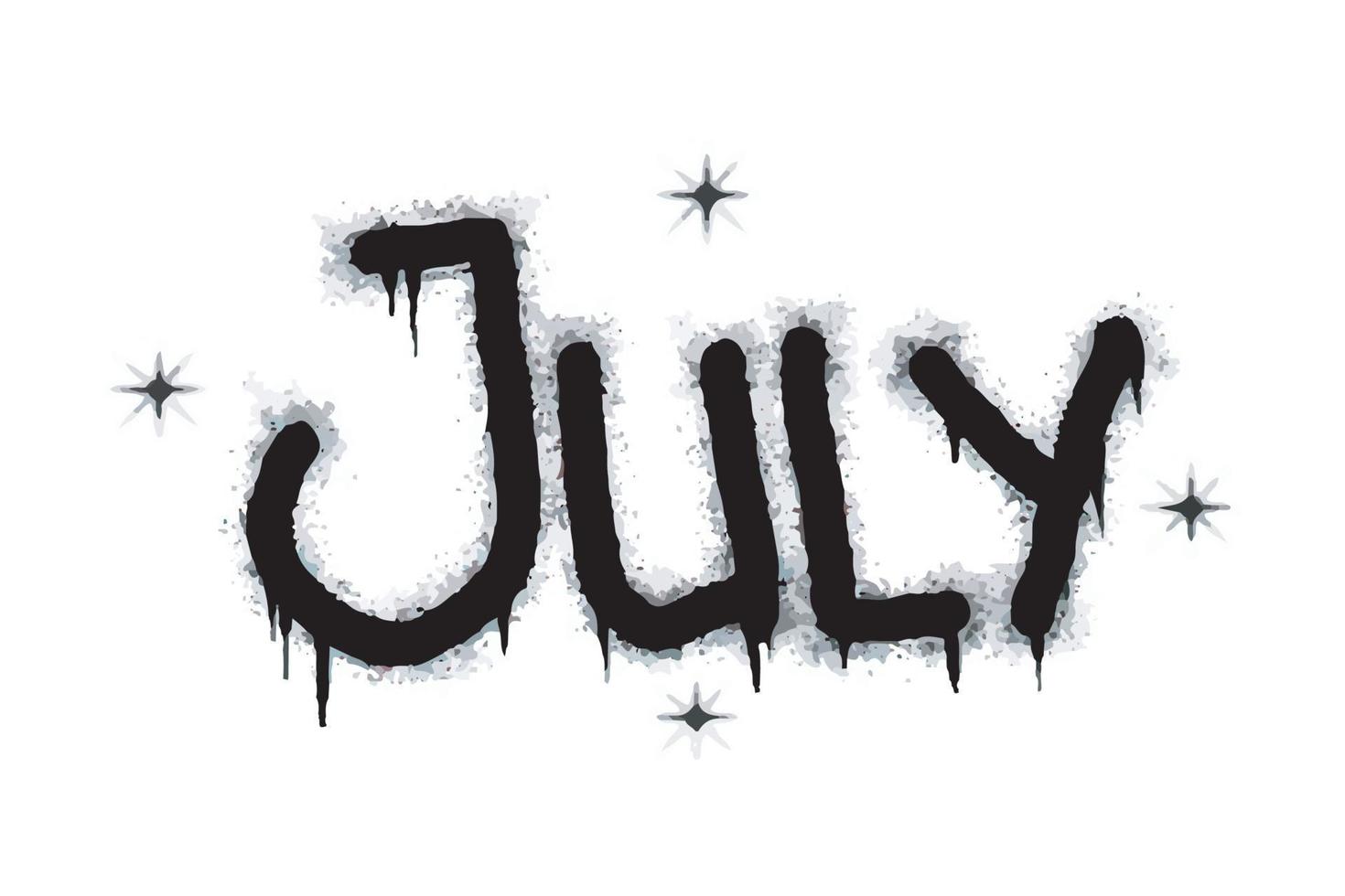 Spray Painted Graffiti june Word Sprayed isolated on white background. graffiti font Name of the month with overspray in black on white. vector