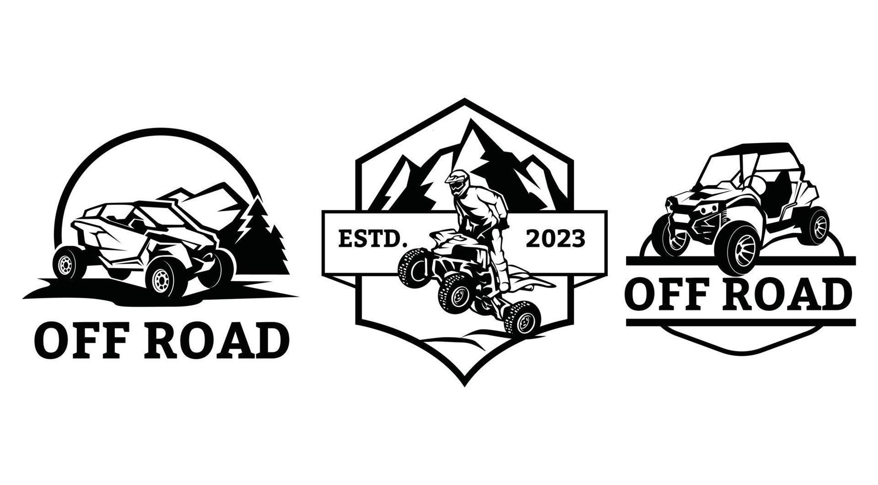 ATV Extreme Offroad Adventure Sport Logo Design Clipart. vector