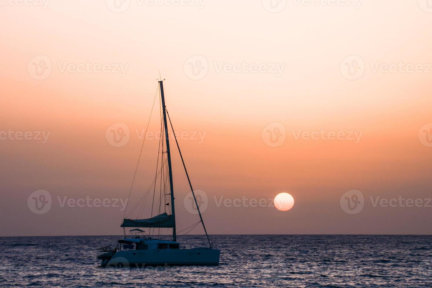 Sunset over the sea photo