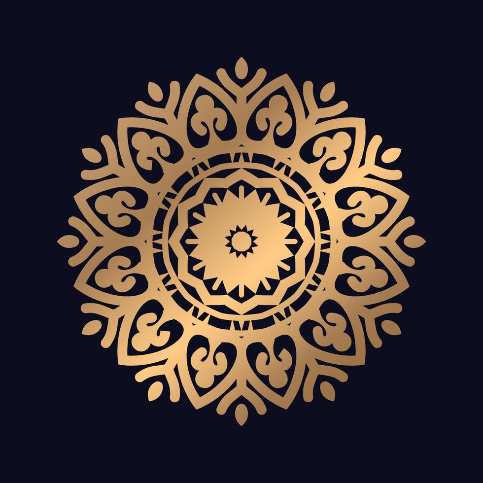 Gradient mandala with Elegant golden background Vector