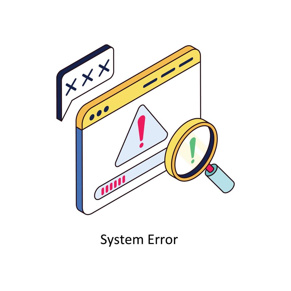 sistema error vector isométrica iconos sencillo valores ilustración valores