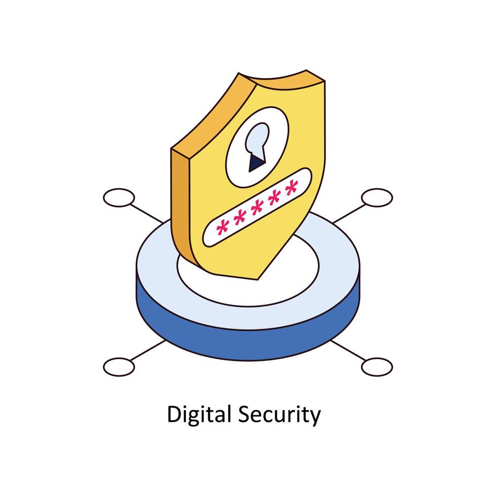 digital seguridad vector isométrica iconos sencillo valores ilustración valores