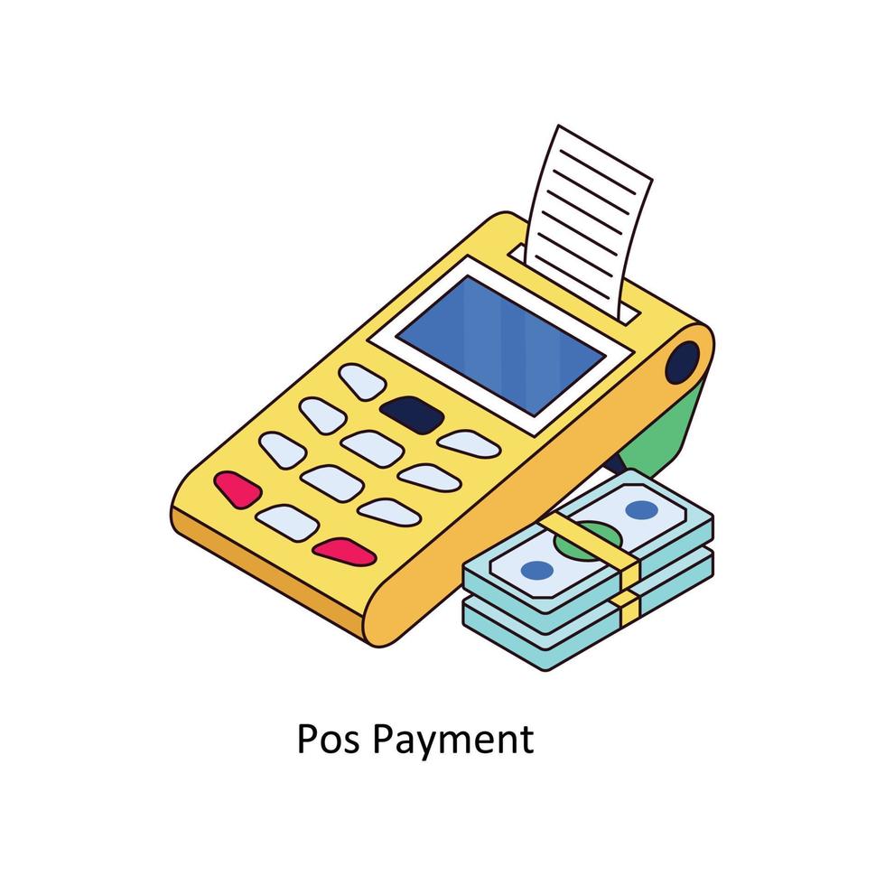 Pos Payment Vector Isometric Icons. Simple stock illustration stock