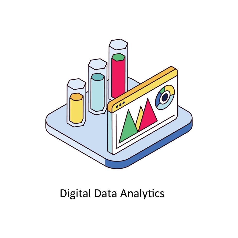 Digital Data Analytics Vector Isometric Icons. Simple stock illustration stock