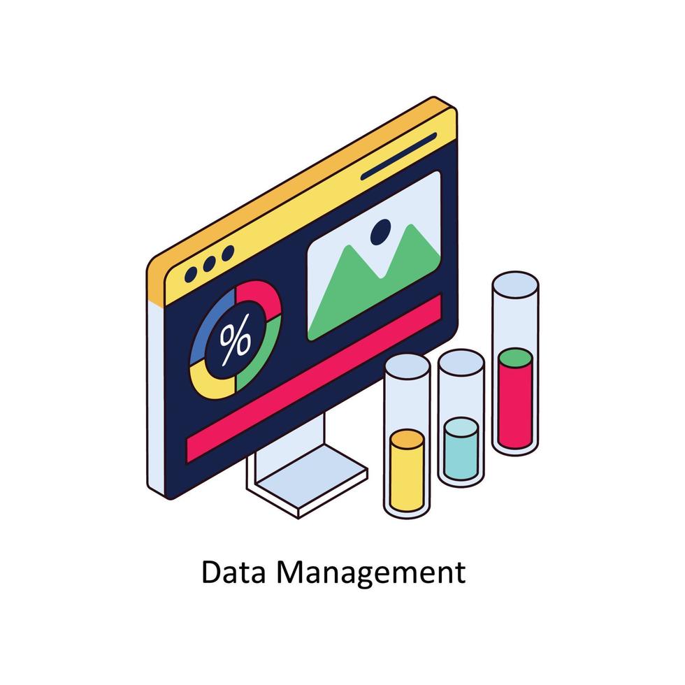 Data Management Vector Isometric Icons. Simple stock illustration stock