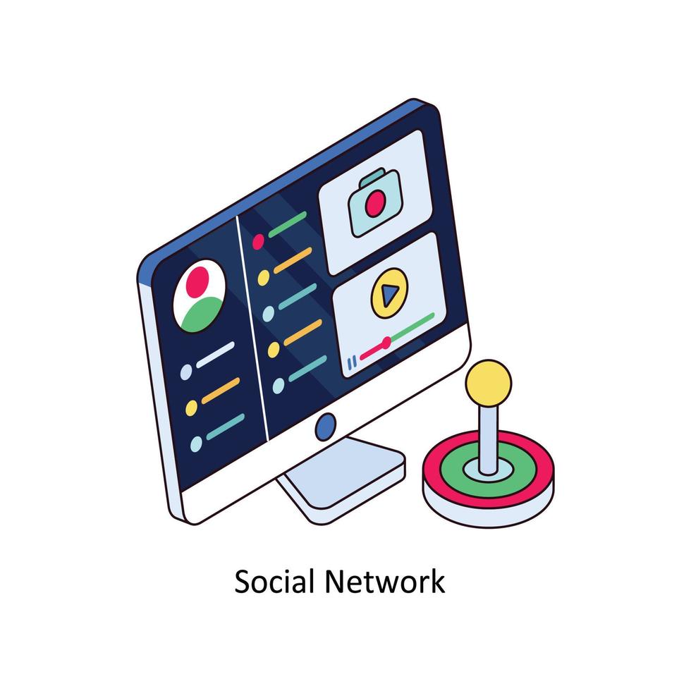 Social Network Vector Isometric Icons. Simple stock illustration stock