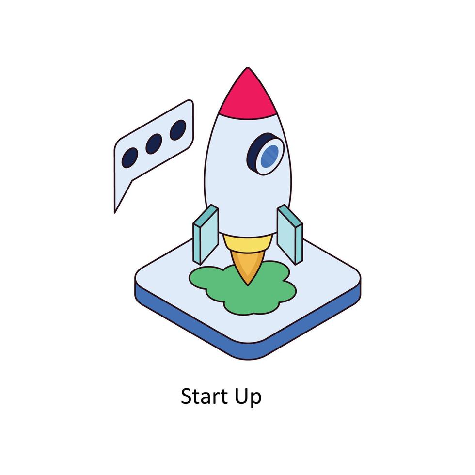 Start Up Vector Isometric Icons. Simple stock illustration stock