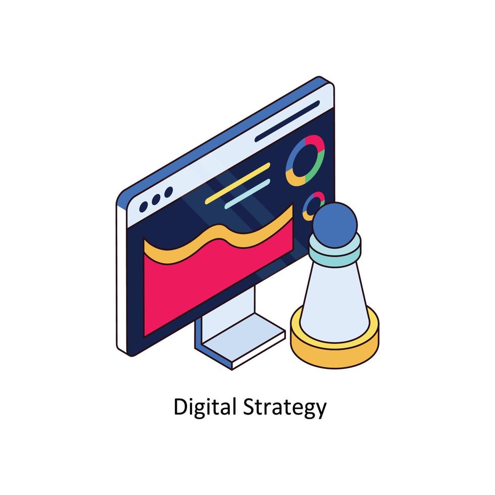 Digital Strategy Vector Isometric Icons. Simple stock illustration stock