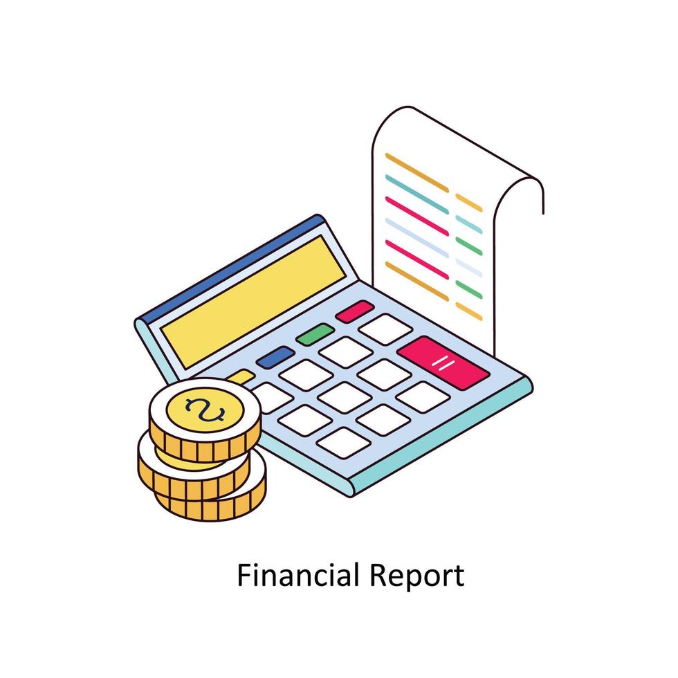 Financial Report Vector Isometric Icons. Simple stock illustration stock