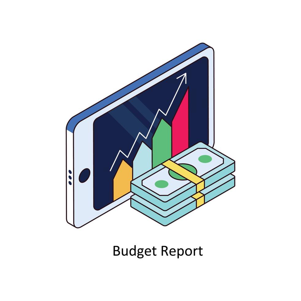 presupuesto reporte vector isométrica iconos sencillo valores ilustración valores