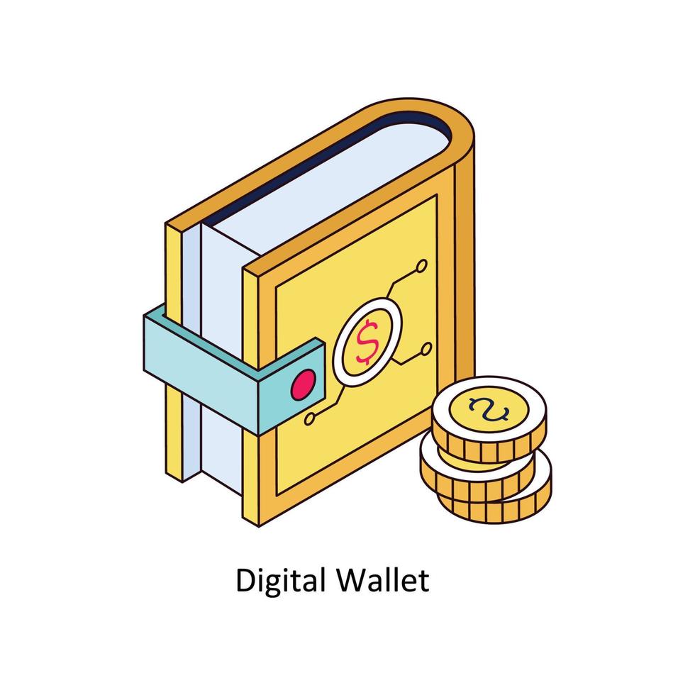 Digital Wallet Vector Isometric Icons. Simple stock illustration stock