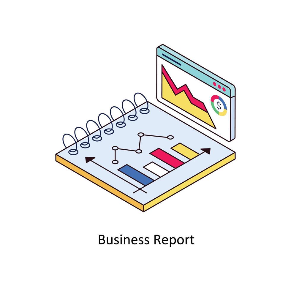 Business Report Vector Isometric Icons. Simple stock illustration stock