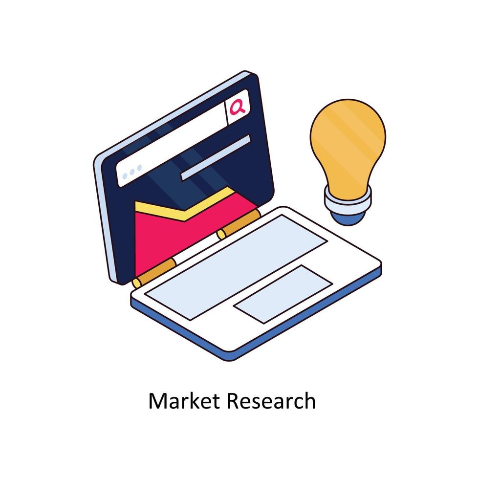 mercado investigación vector isométrica iconos sencillo valores ilustración valores