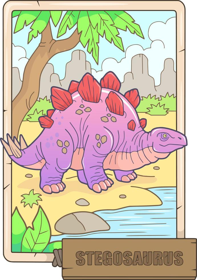 prehistoric dinosaur stegosaurus, illustration design vector