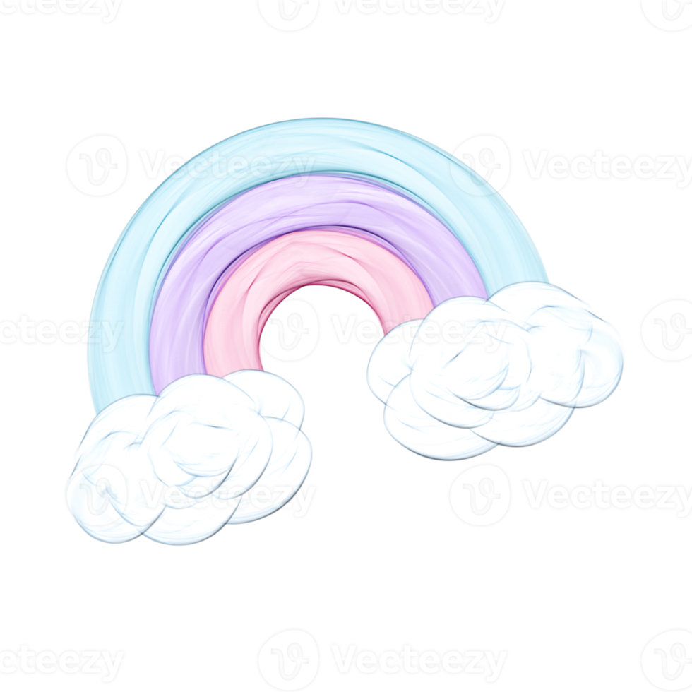 süß Regenbogen Umgebung stationär Aufkleber Öl Gemälde png