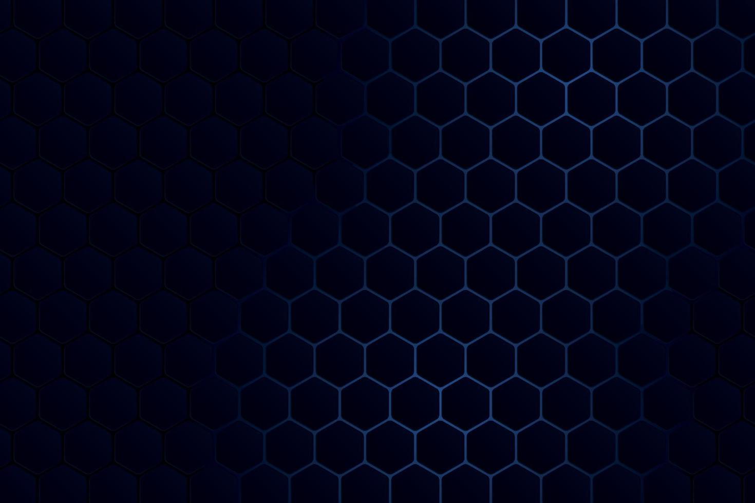 Geometric black hexagon background design with blacklight vector