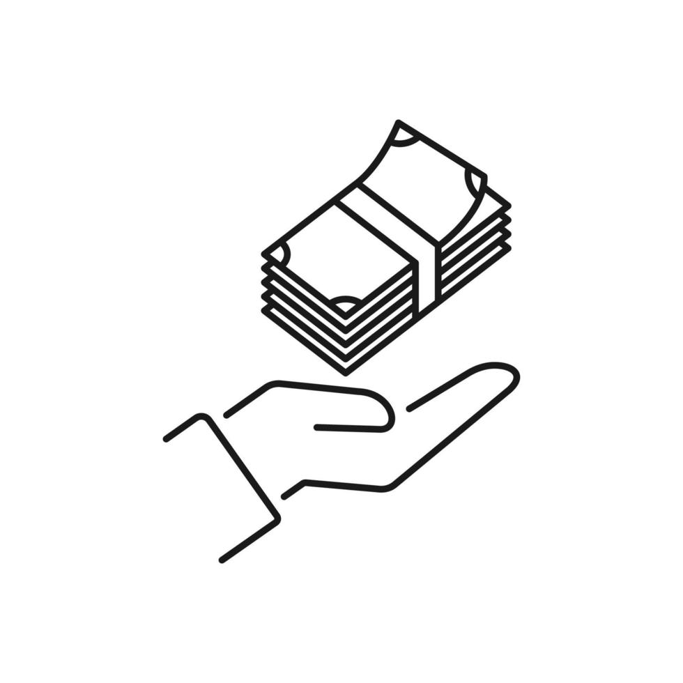 save money icon, salary money, invest finance, hand holding dollar vector