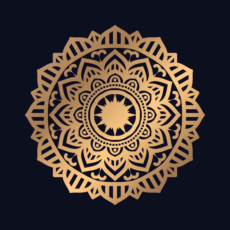 Golden Floral Star Mandala artwork design Vector