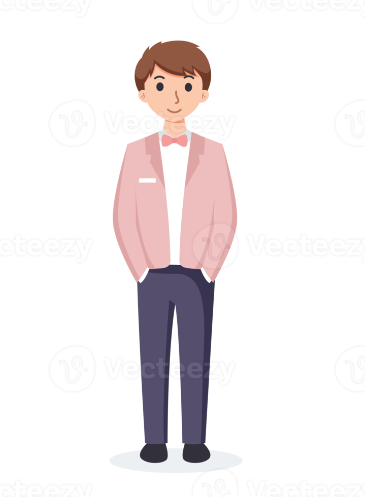 groomsmen wedding man in suit cartoon illustration png